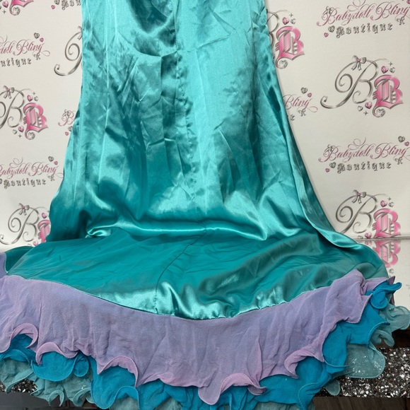 Alyce designs dress gown fairy beaded embroidered ruffle frills mermaid 🧜‍♀️ - Picture 12 of 16